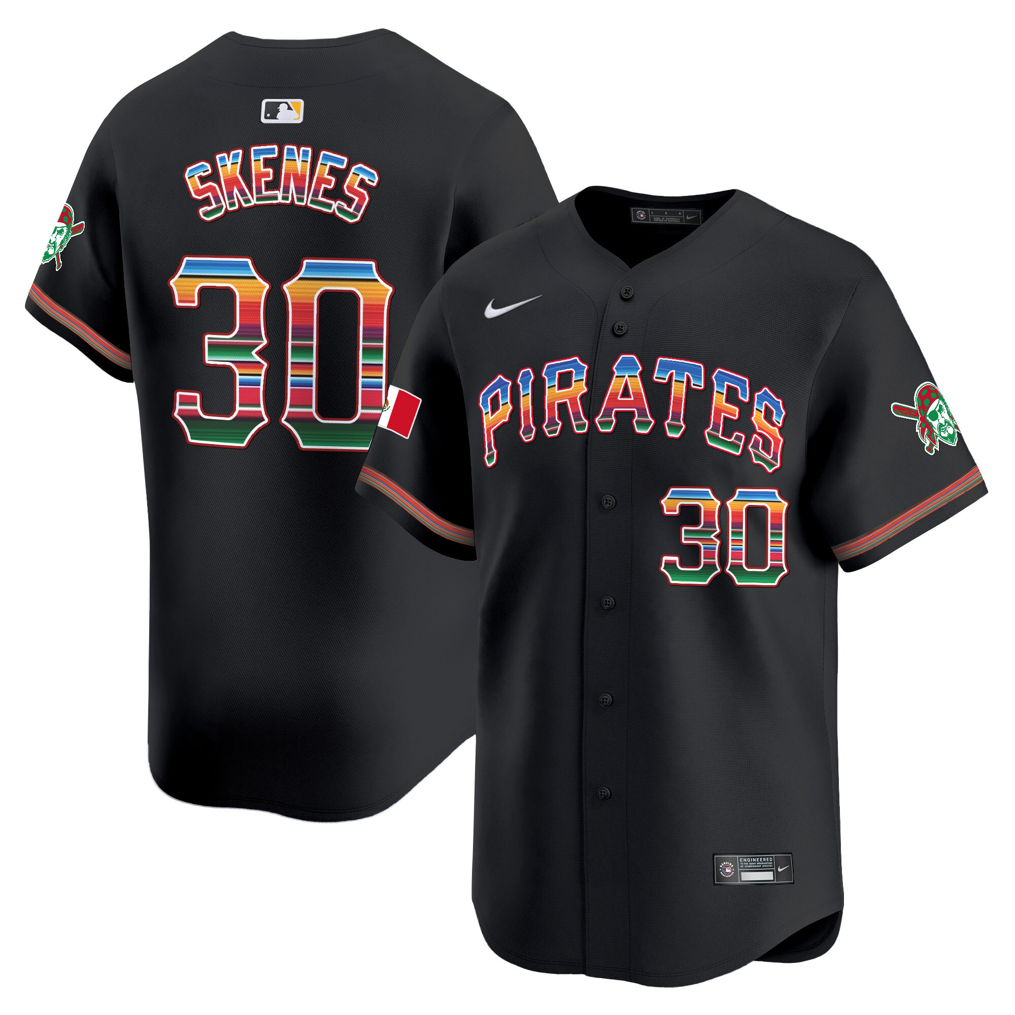 Men's Paul Skenes Pittsburgh Pirates Mexico Vapor Premier Limited Black Jersey - All Stitched