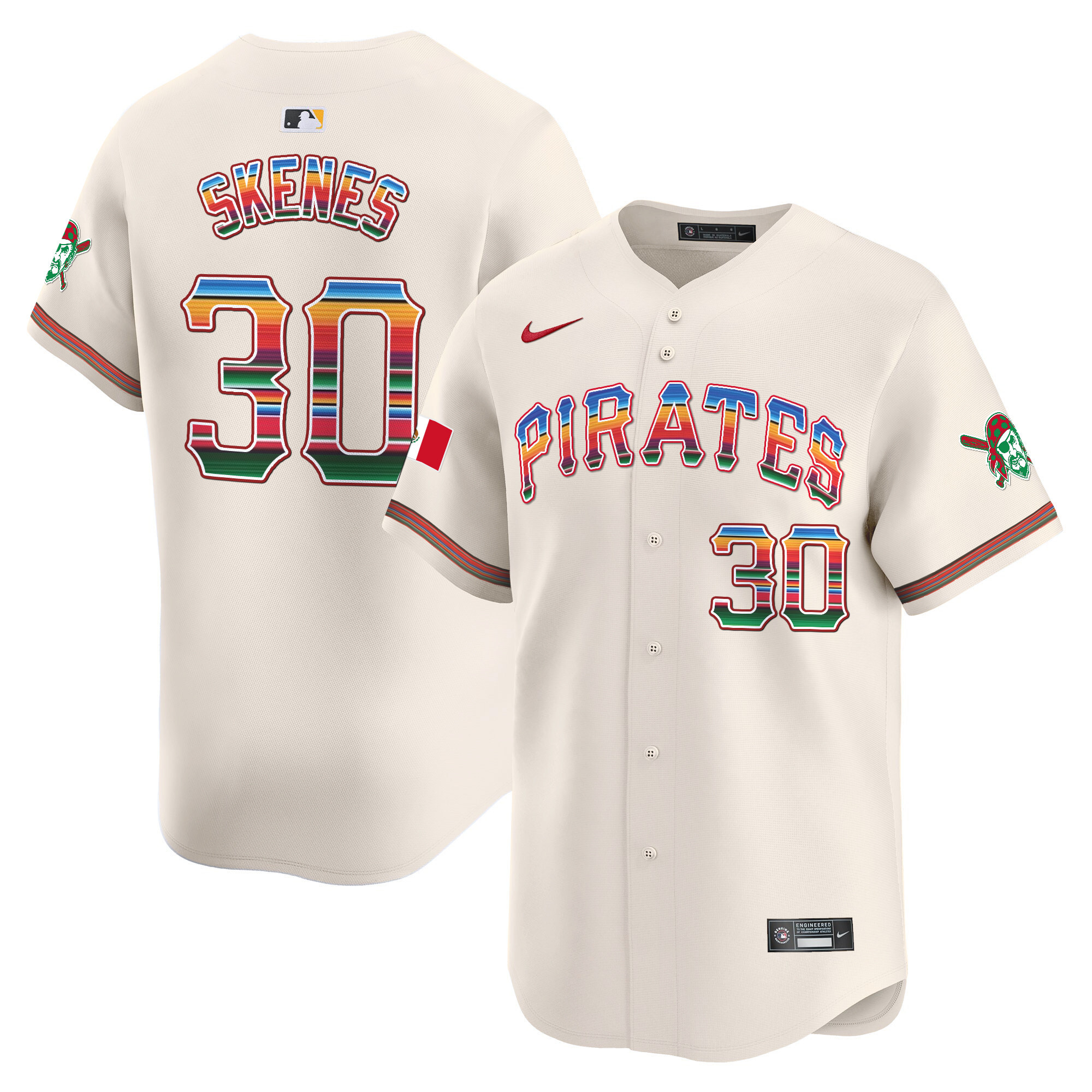 Men's Paul Skenes Pittsburgh Pirates Mexico Vapor Premier Limited Cream Jersey - All Stitched