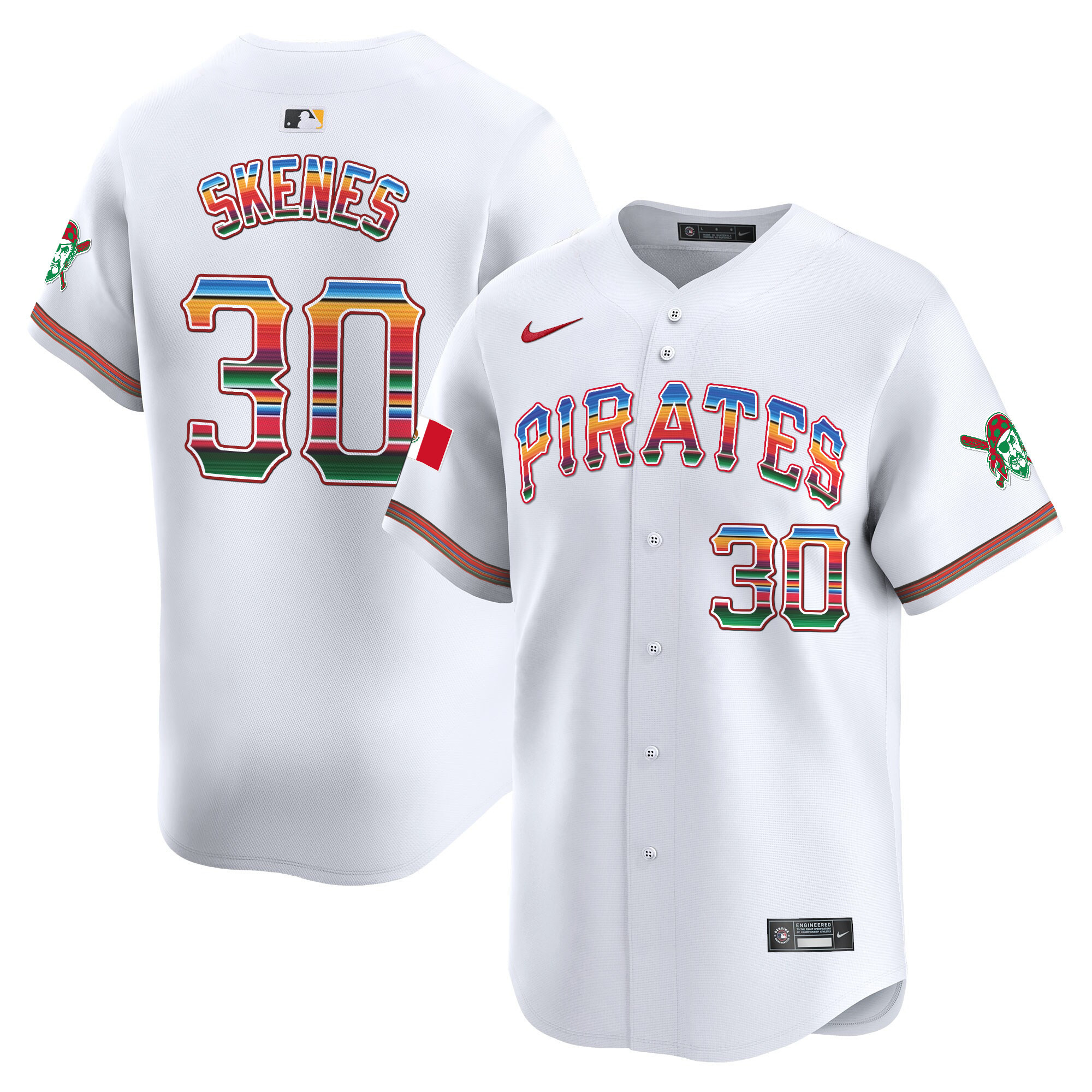 Men's Paul Skenes Pittsburgh Pirates Mexico Vapor Premier Limited White Jersey - All Stitched
