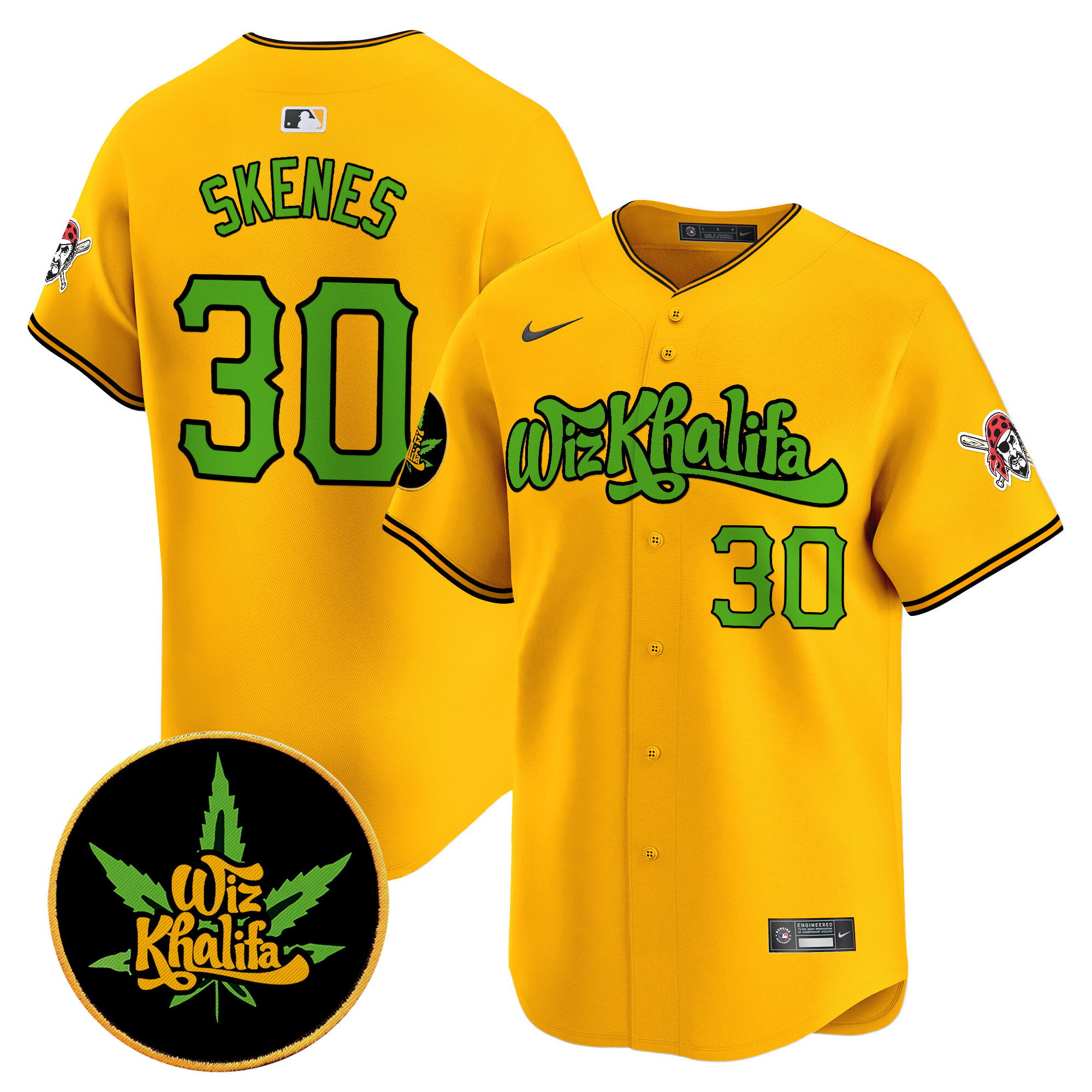 Men's Paul Skenes Pittsburgh Pirates Wiz Khalifa Vapor Premier Limited Gold Jersey - All Stitched