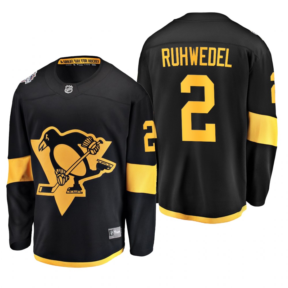 Men's Penguins Chad Ruhwedel Black 2019 Stadium Series Breakaway Competitive Coors Light Jersey