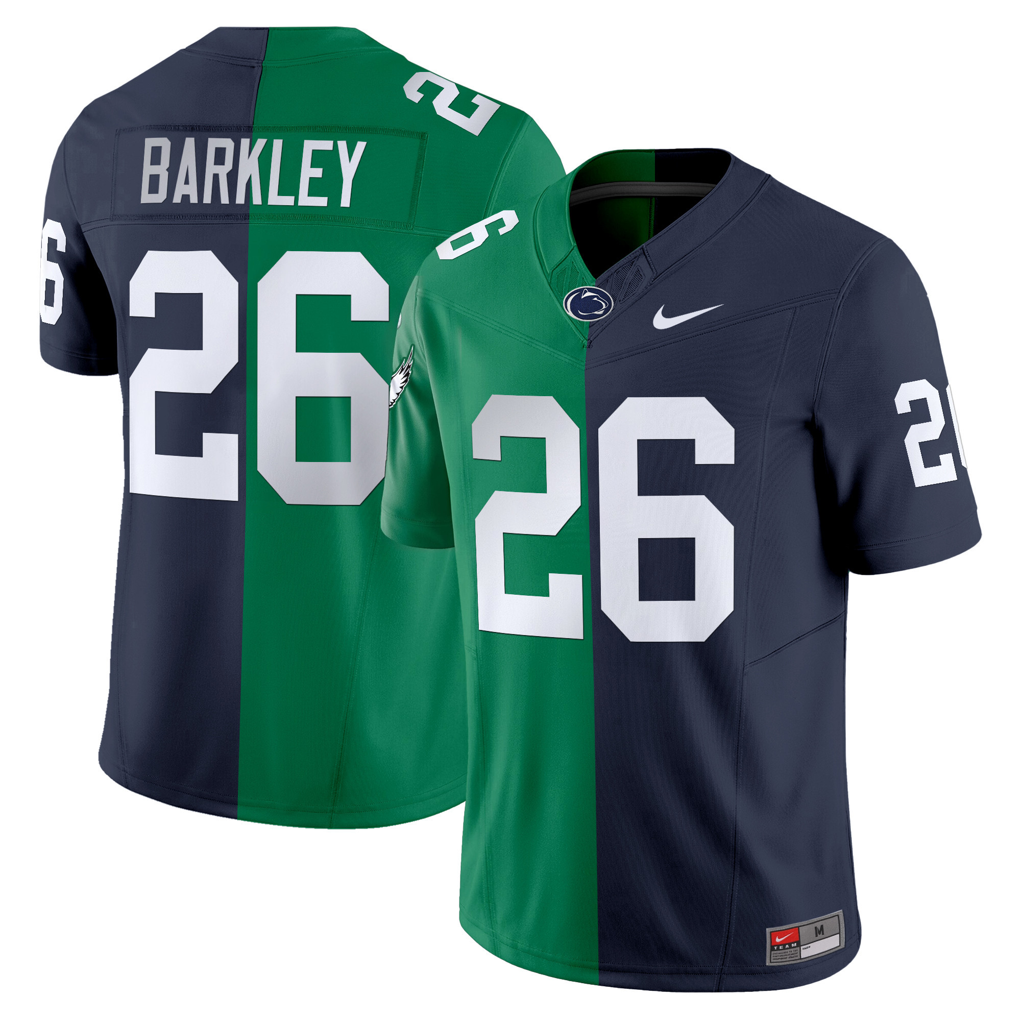 Men's Penn State Nittany Lions And Philadelphia Eagles Split Vapor Limited Saquon Barkley (Eagles) Jersey - All Stitched