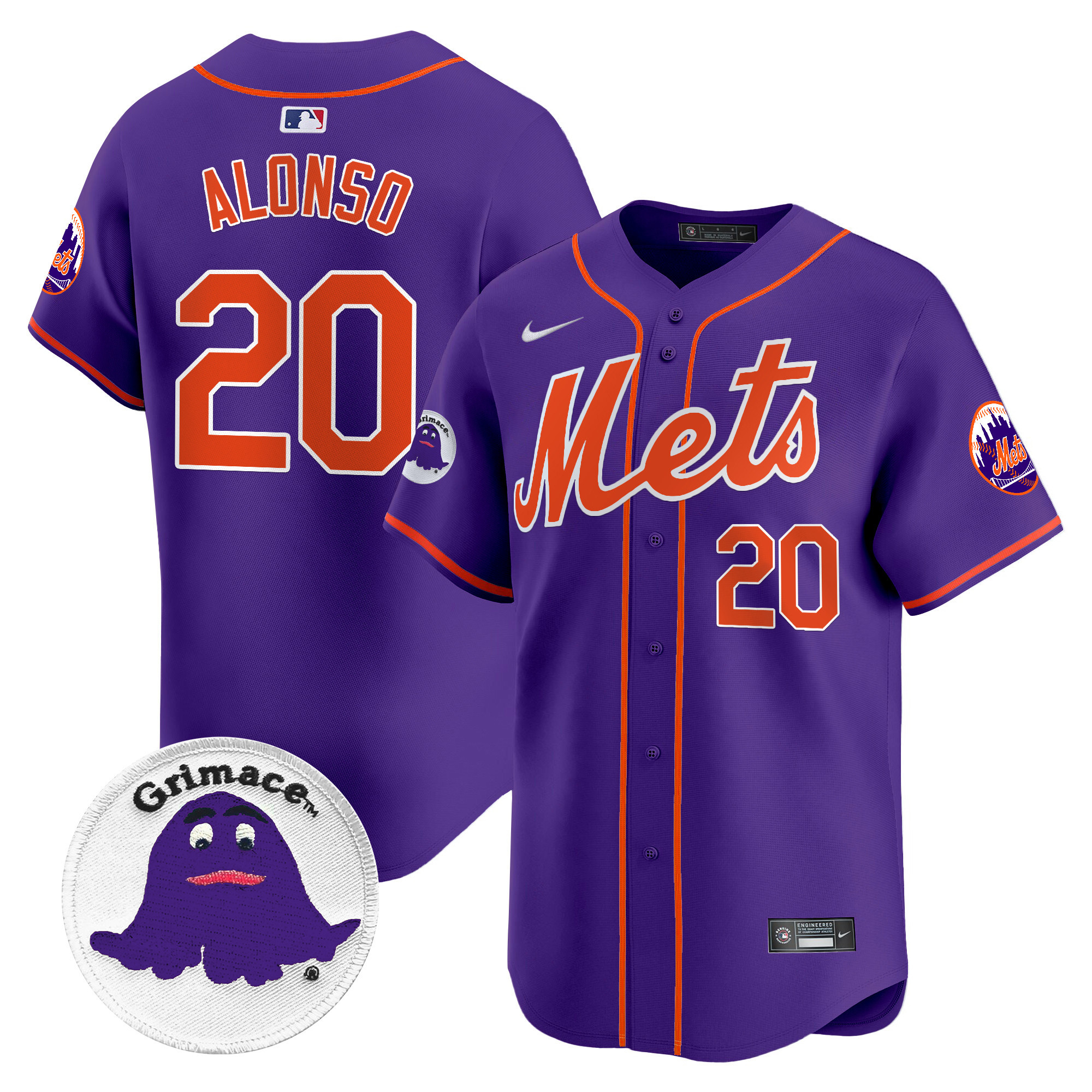 Men's Pete Alonso New York Mets Grimace Vapor Premier Limited Purple Jersey - All Stitched