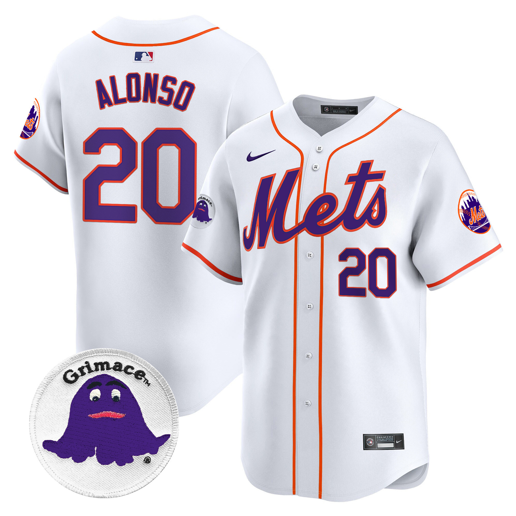 Men's Pete Alonso New York Mets Grimace Vapor Premier Limited White Jersey - All Stitched
