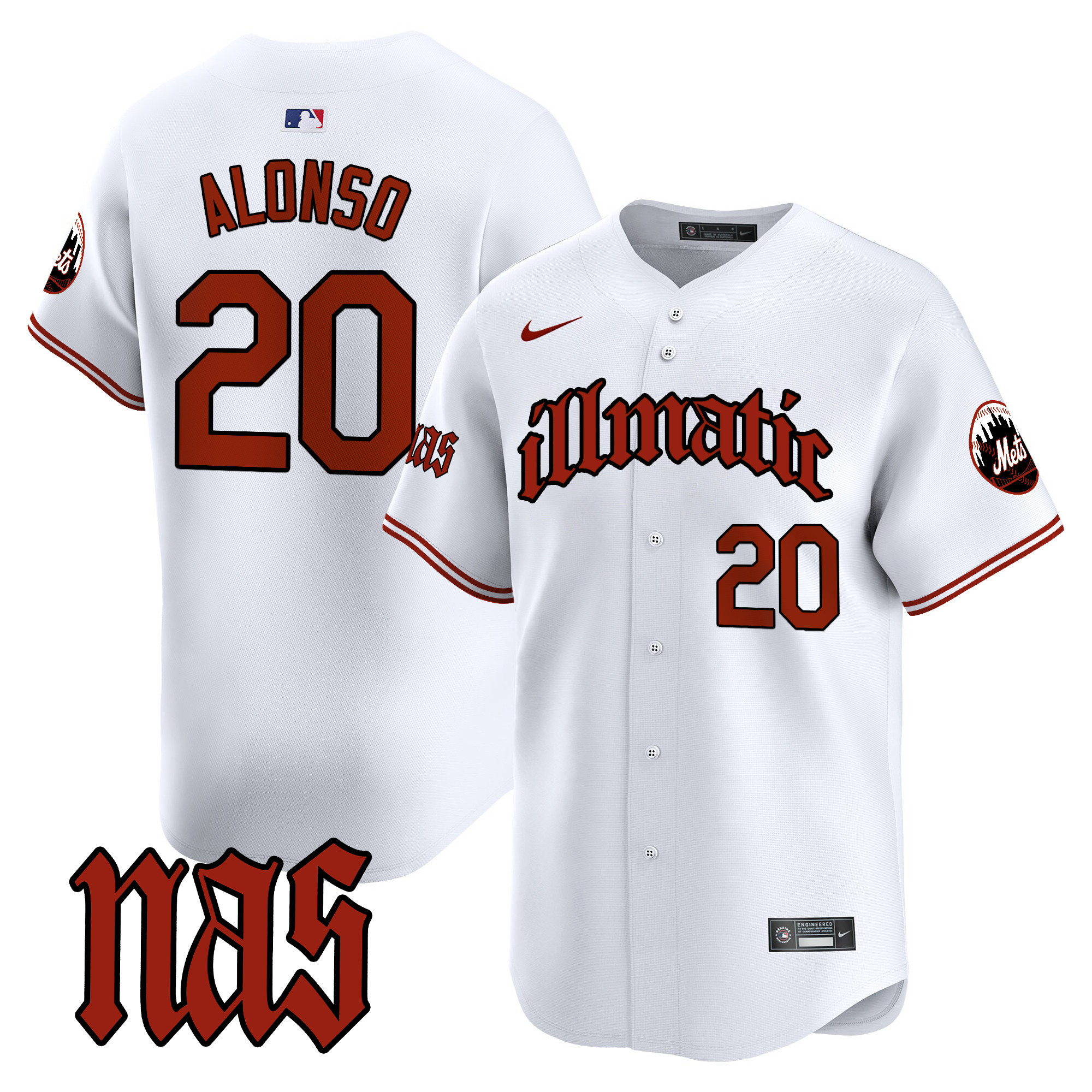 Men's Pete Alonso New York Mets Nas Illmatic Vapor Premier Limited White Jersey - All Stitched