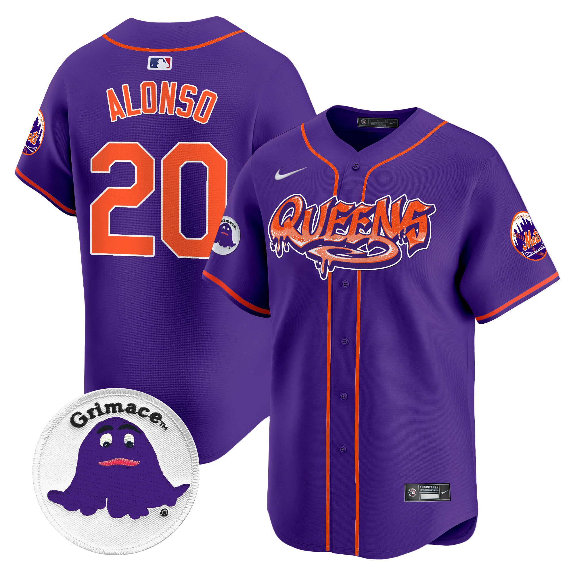 Men's Pete Alonso New York Mets Queens Graffiti Vapor Premier Limited Purple Jersey - All Stitched