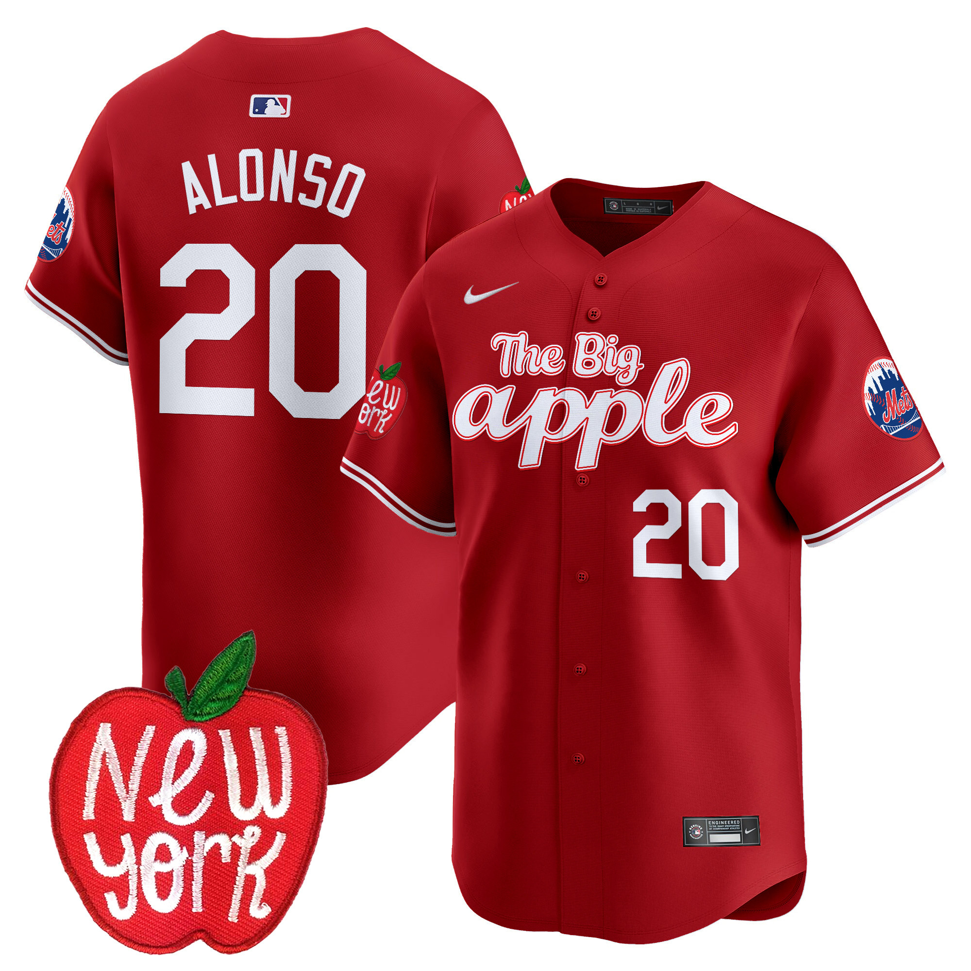 Men's Pete Alonso New York Mets The Big Apple Vapor Premier Limited Red Jersey - All Stitched