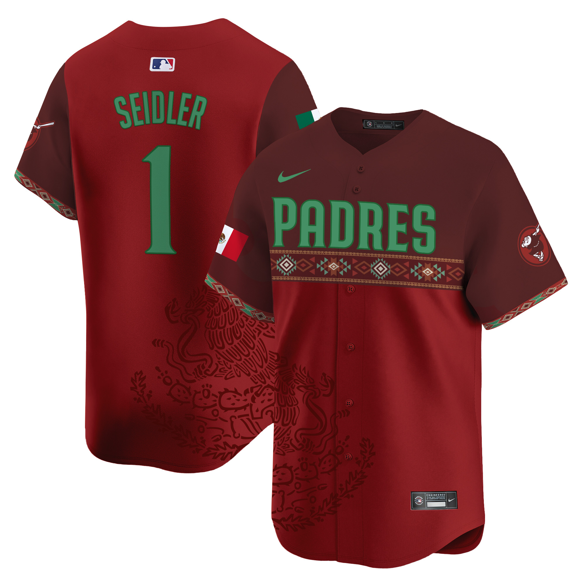 Men's Peter Seidler San Diego Padres Mexico Vapor Premier Limited Red Jersey - Printed