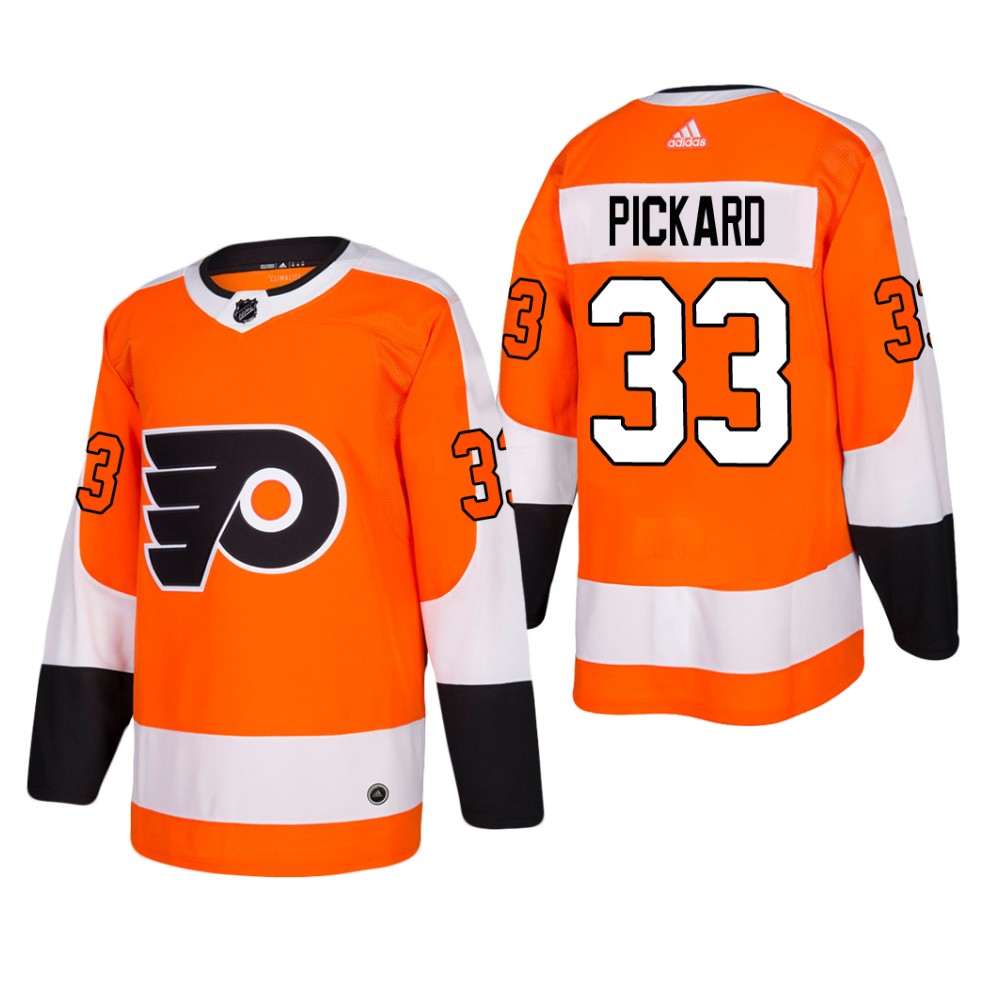 Men’s Philadelphia Flyers Calvin Pickard #33 Home Orange Player Cheap Jersey