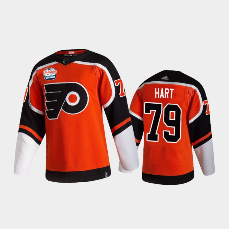 Men’s Philadelphia Flyers Carter Hart #79 2021 Lake Tahoe Orange Patch Jersey