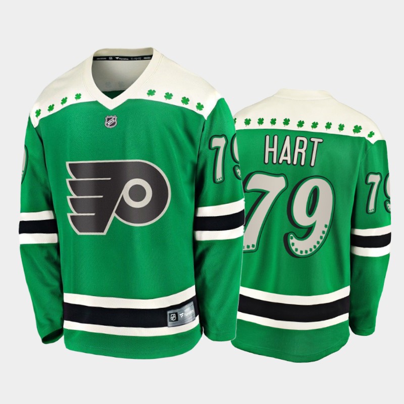 Men’s Philadelphia Flyers Carter Hart #79 2021 St. Patrick’s Day Green Jersey