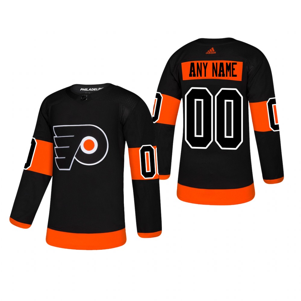 Men's Philadelphia Flyers Custom #00 2018-19 Alternate Reasonable Jersey - Black