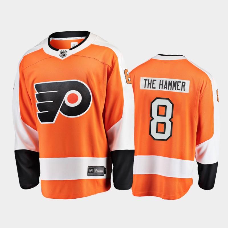 Men's Philadelphia Flyers Dave Schultz #8 Home Retired Playername Orange Jersey