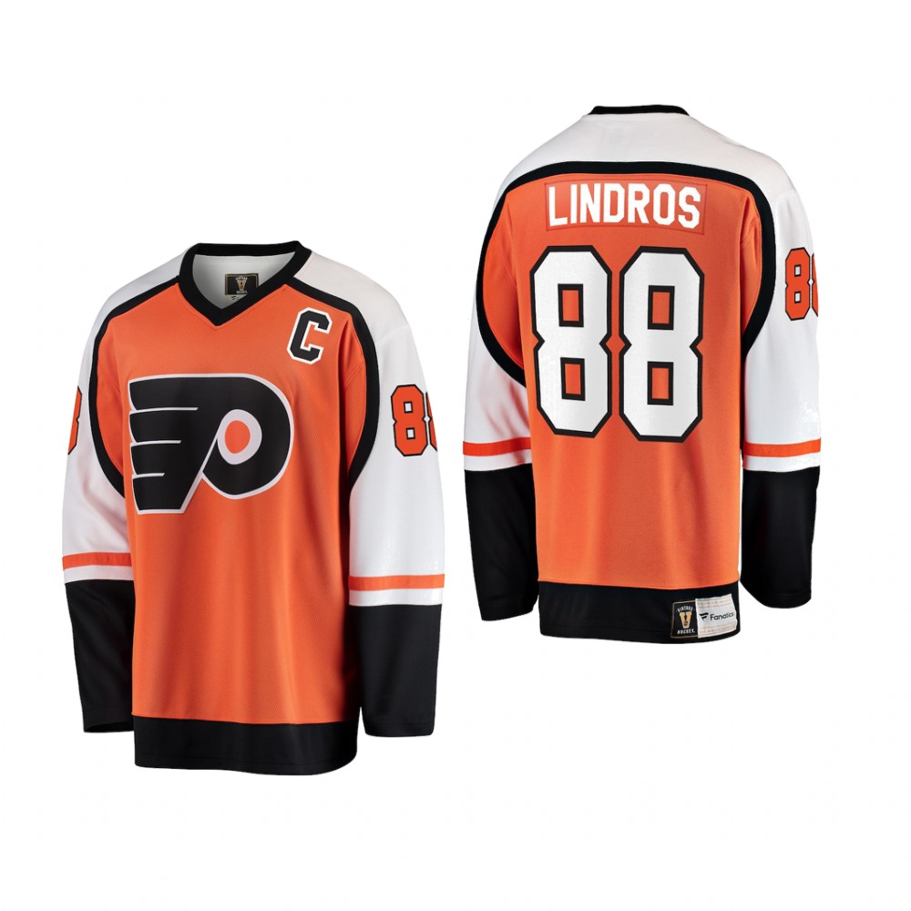 Men's Philadelphia Flyers Eric Lindros #88 Heritage Orange Premier Breakaway Cheap Jersey