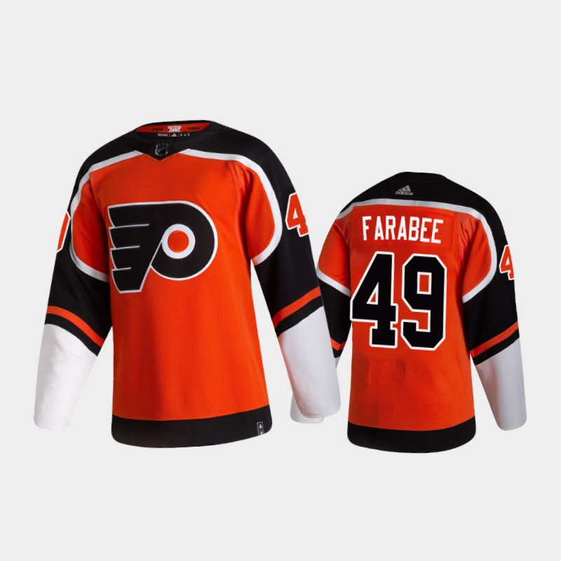 Men’s Philadelphia Flyers Joel Farabee #49 Reverse Retro 2020-21 Orange Special Edition Pro Jersey