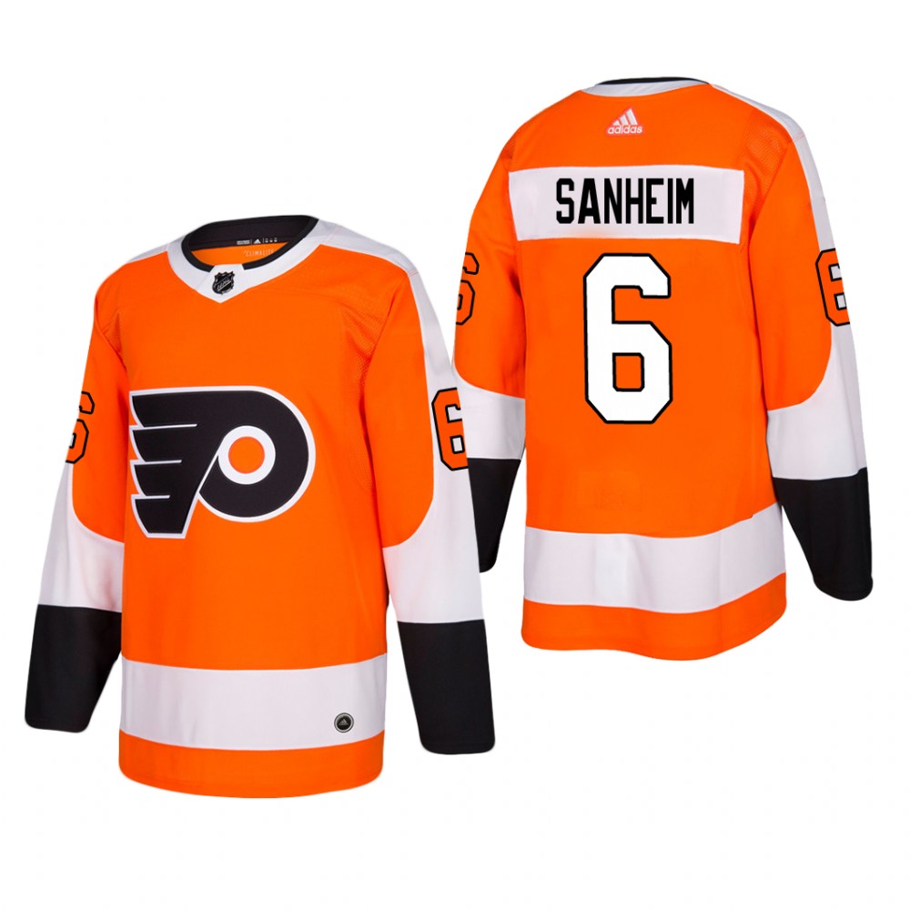 Men's Philadelphia Flyers Travis Sanheim #6 Home Orange Player Cheap Jersey