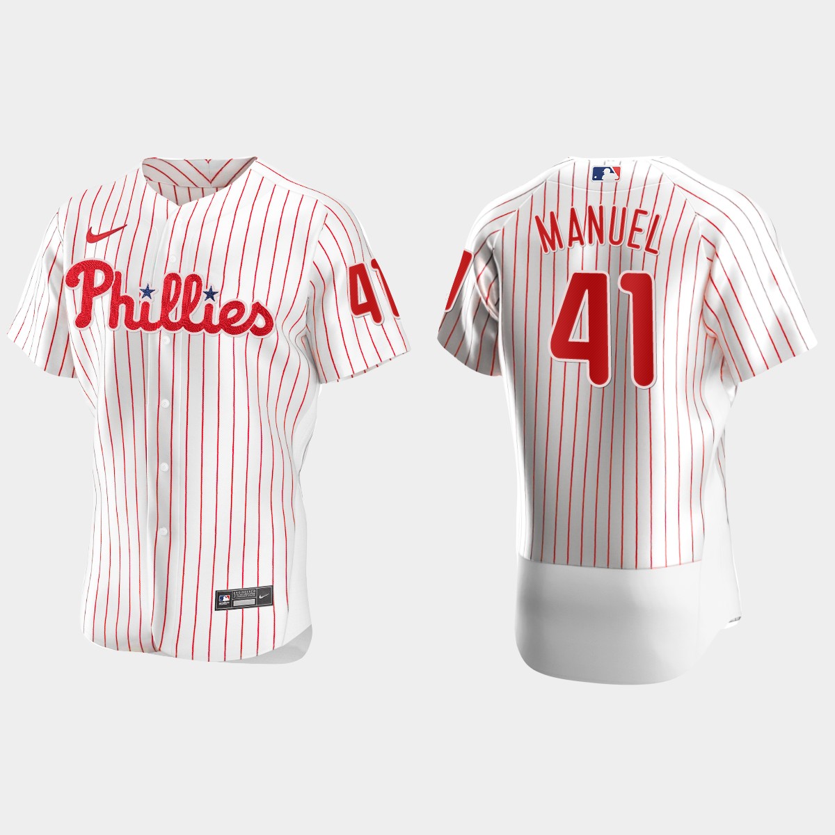 Men's Philadelphia Phillies Charlie Manuel White Retired Player Jersey