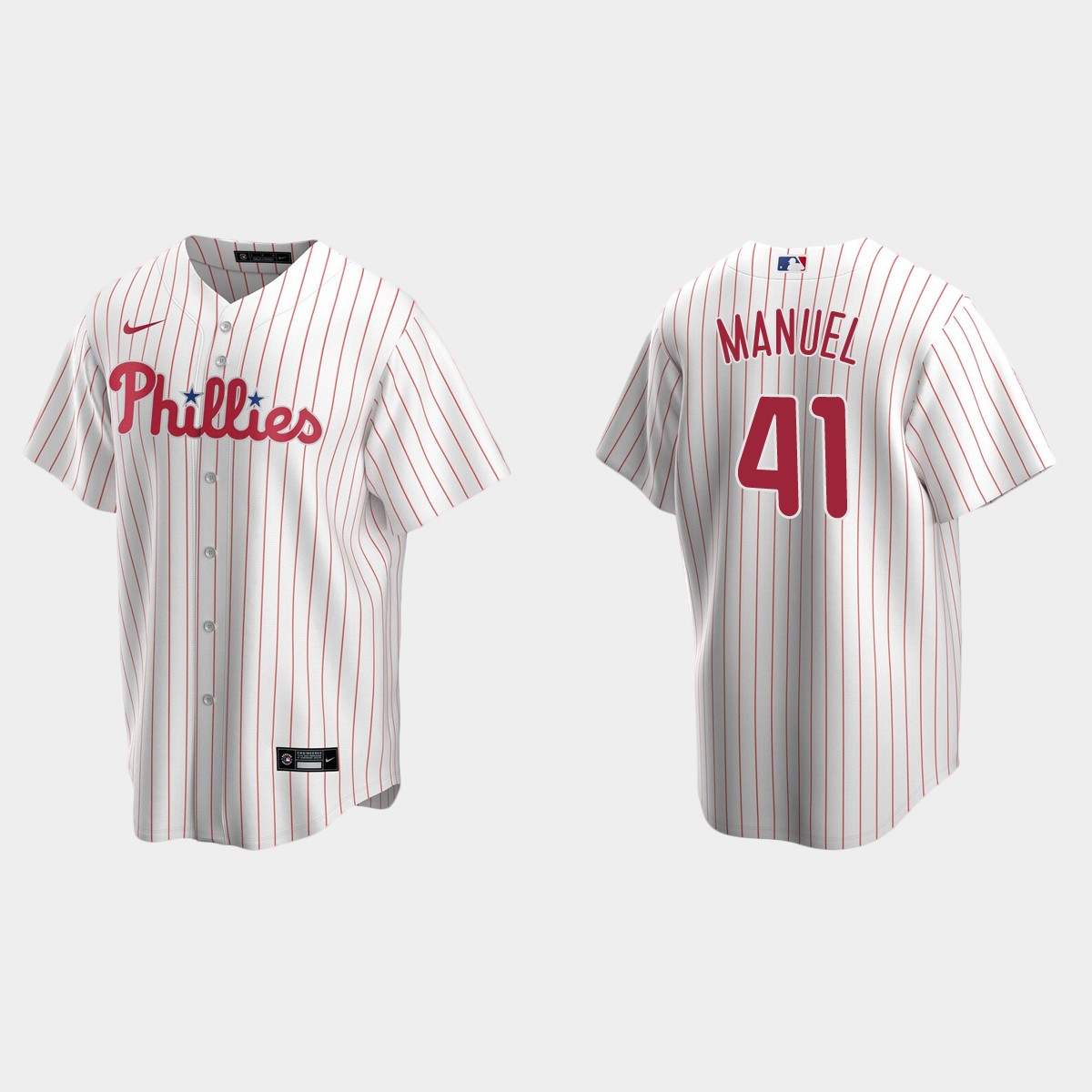 Men's Philadelphia Phillies Charlie Manuel White Retired Player Jersey