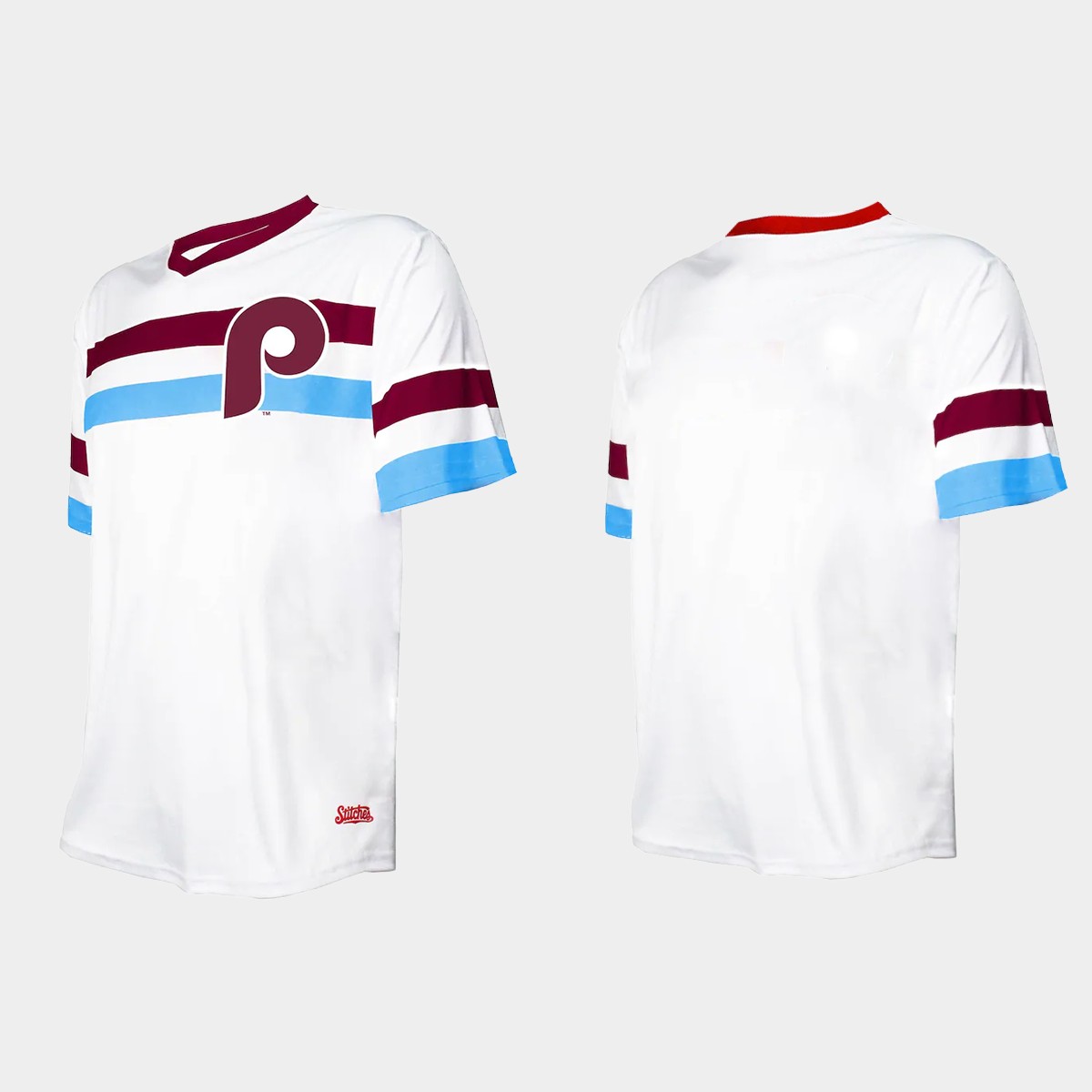 Men's Philadelphia Phillies Cooperstown Collection V-Neck Jersey - White
