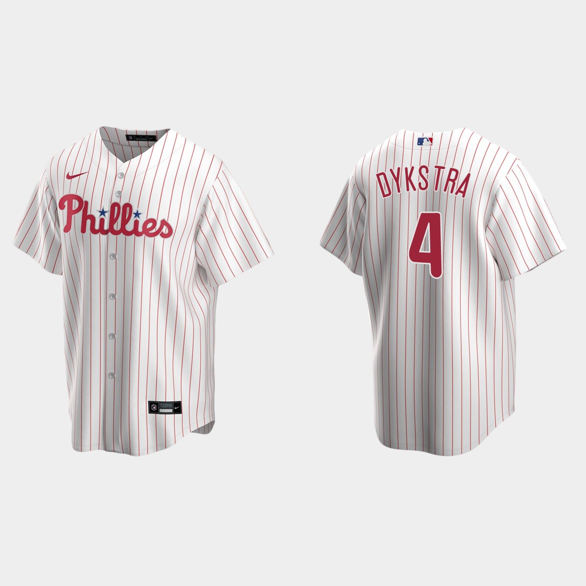 Men's Philadelphia Phillies Lenny Dykstra White Retired Player Jersey