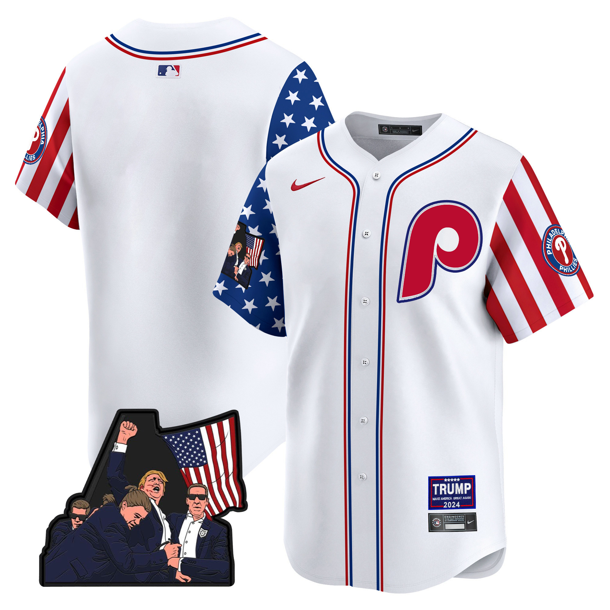 Men's Philadelphia Phillies Make American Great Again Vapor Premier Limited White Alternate Jersey - All Stitched