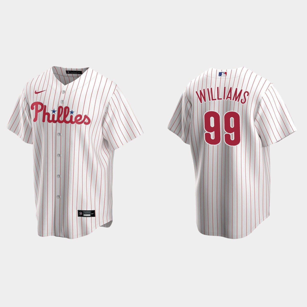 Men's Philadelphia Phillies Mitch Williams White Retired Player Jersey