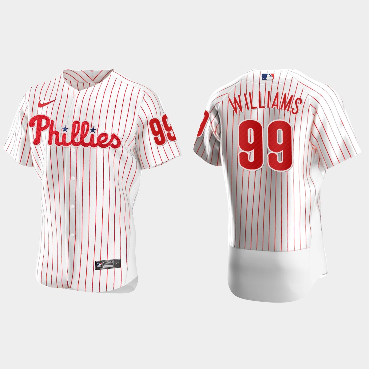 Men's Philadelphia Phillies Mitch Williams White Retired Player Jersey