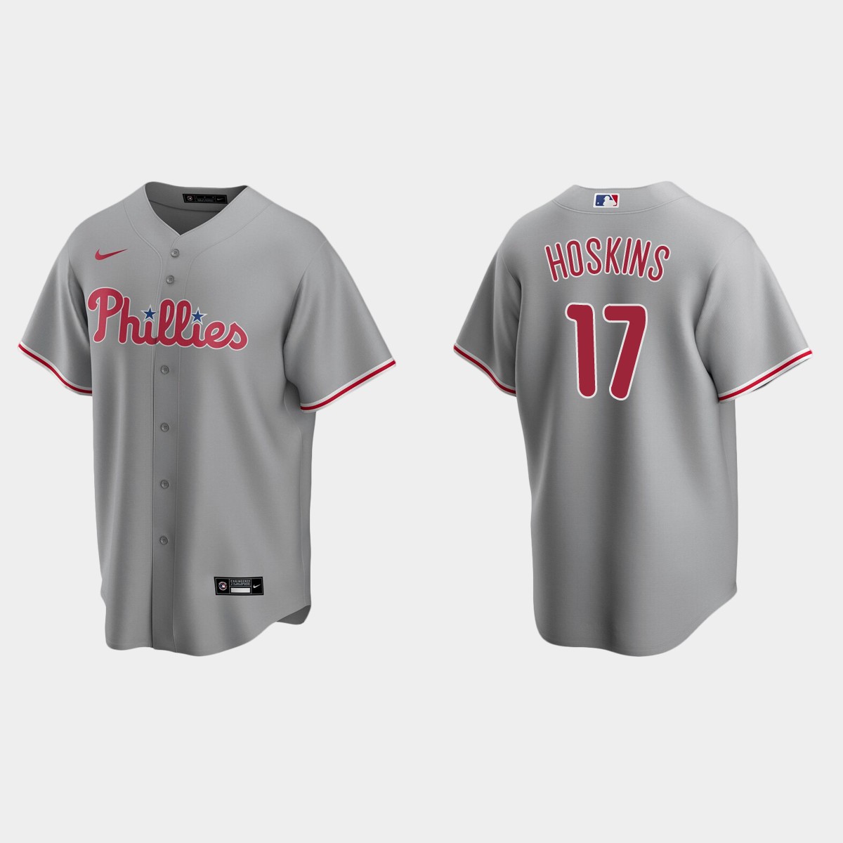 Men's Philadelphia Phillies Rhys Hoskins Road Jersey - Gray