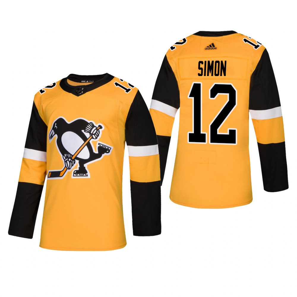 Men's Pittsburgh Penguins Dominik Simon #12 2019 Alternate Reasonable Jersey - Gold