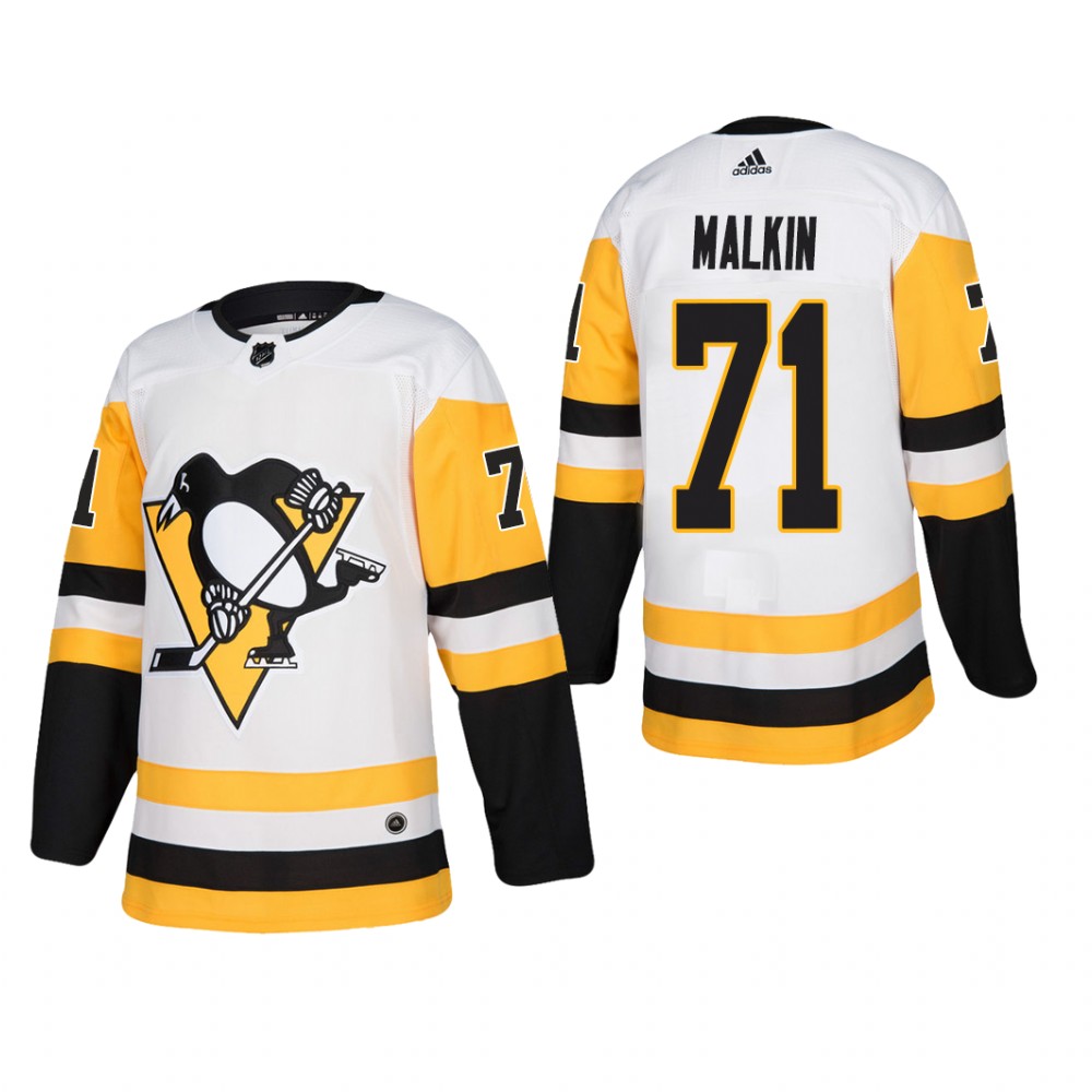 Men's Pittsburgh Penguins Evgeni Malkin #71 Away White Away Player Cheap Jersey