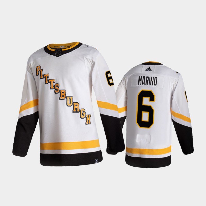 Men’s Pittsburgh Penguins John Marino #6 Reverse Retro 2020-21 White Special Edition Pro Jersey