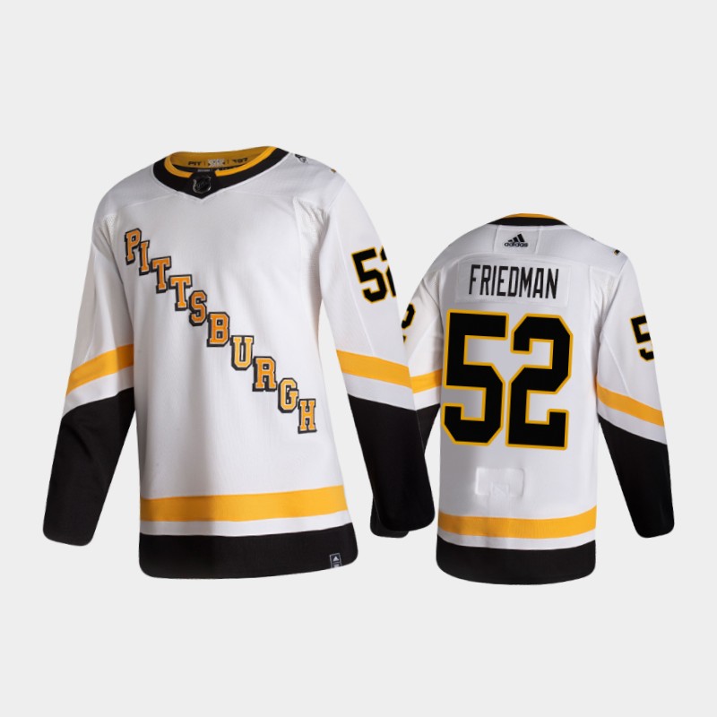 Men's Pittsburgh Penguins Mark Friedman #52 Reverse Retro 2021 White Jersey