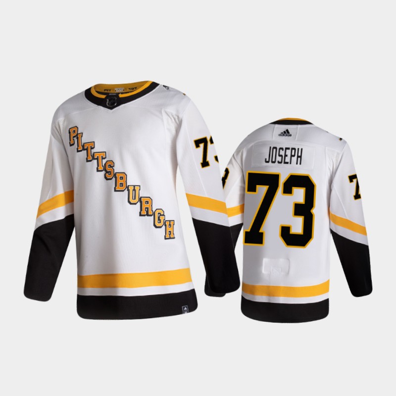 Men's Pittsburgh Penguins Pierre-Olivier Joseph #73 Reverse Retro 2020-21 White Jersey