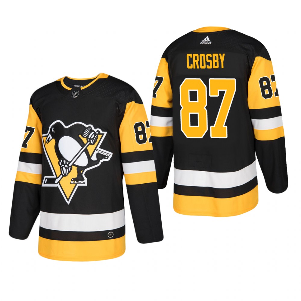 Men's Pittsburgh Penguins Sidney Crosby #87 Home Black Player Cheap Jersey