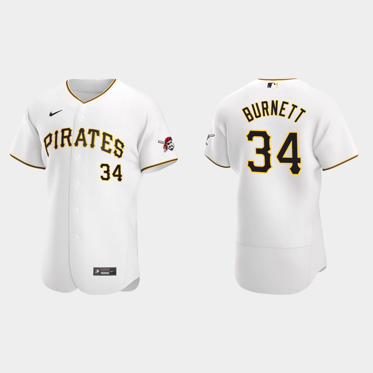 Men's Pittsburgh Pirates A.J. Burnett White Retired Player Jersey