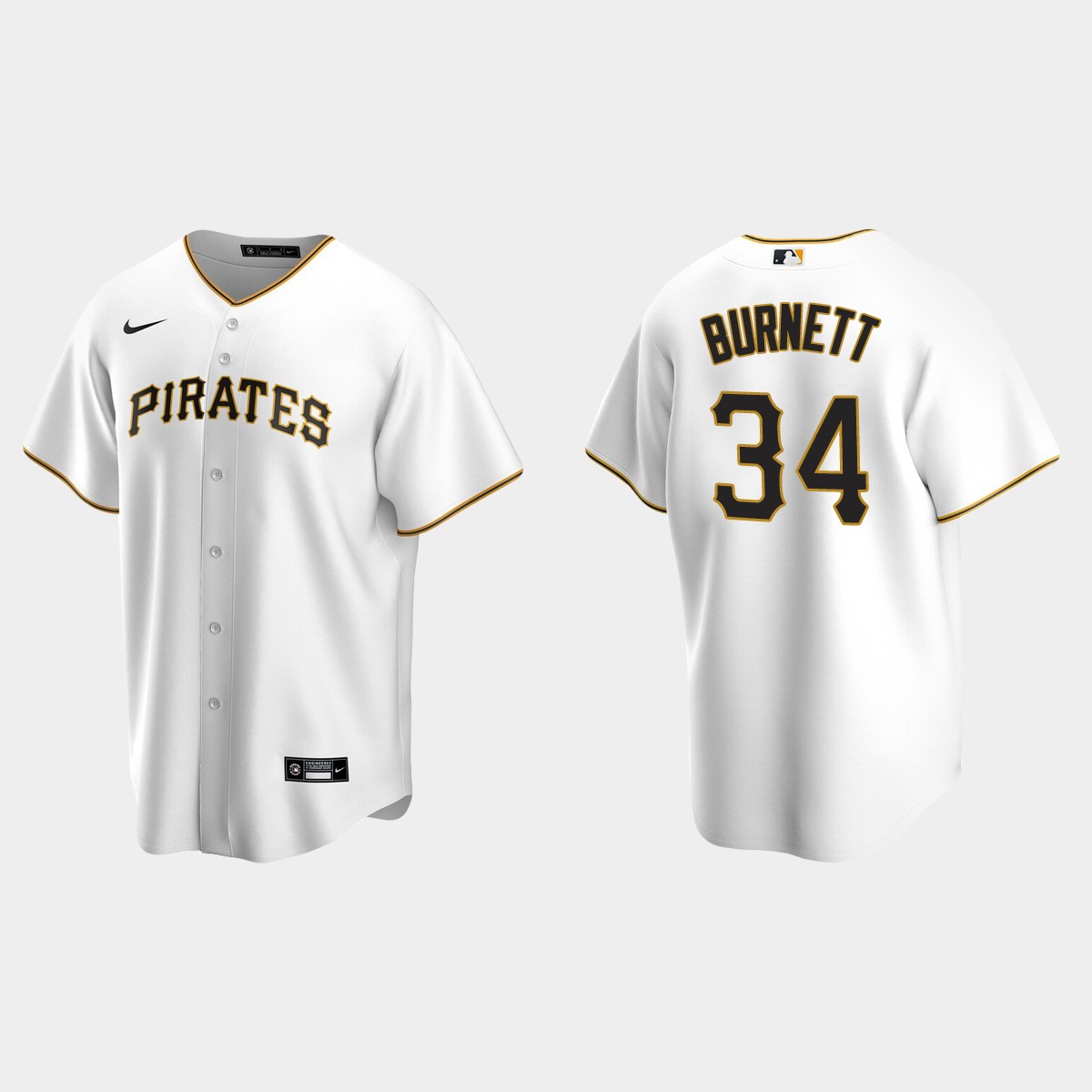 Men's Pittsburgh Pirates A.J. Burnett White Retired Player Jersey