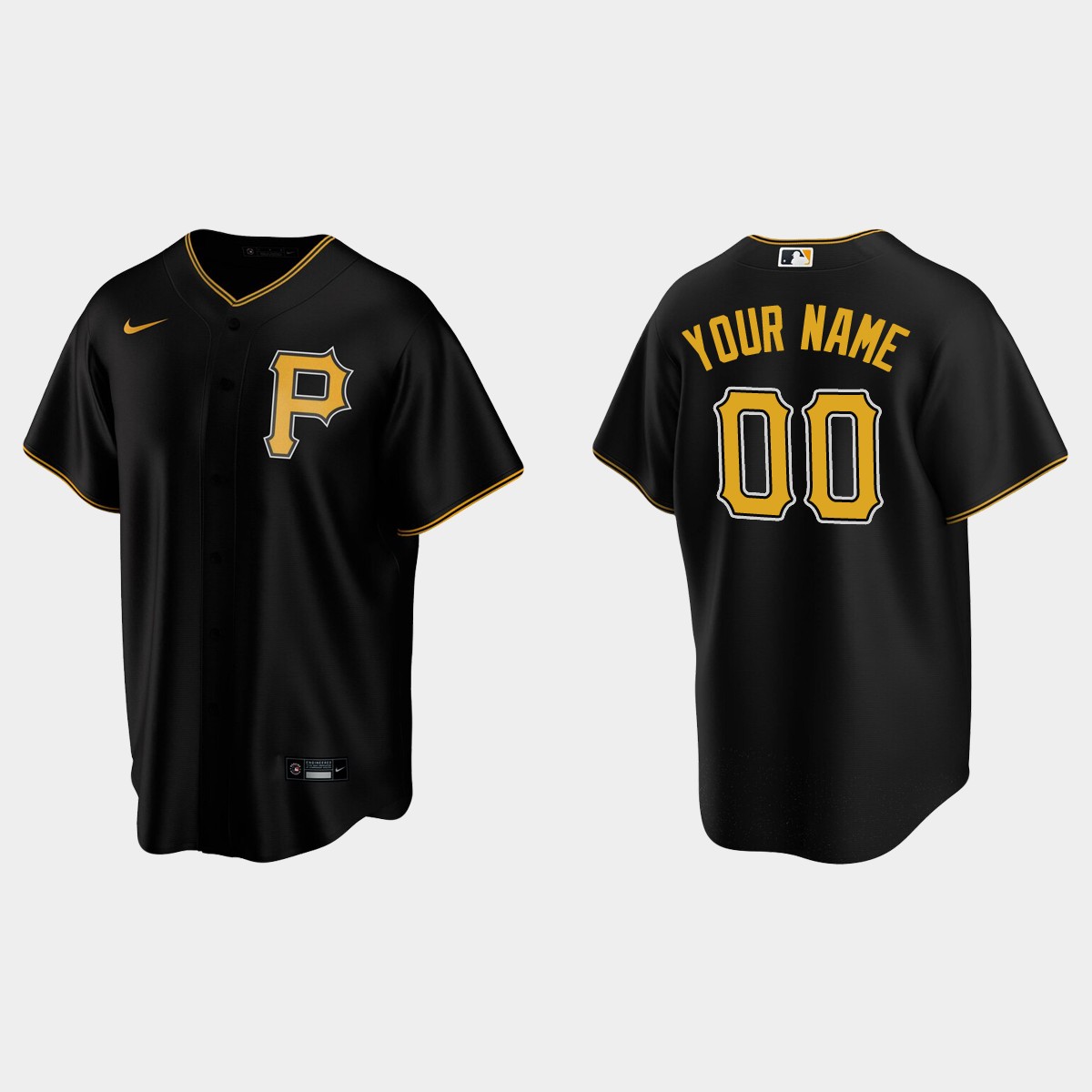 Men's Pittsburgh Pirates Black Alternate Custom Jersey