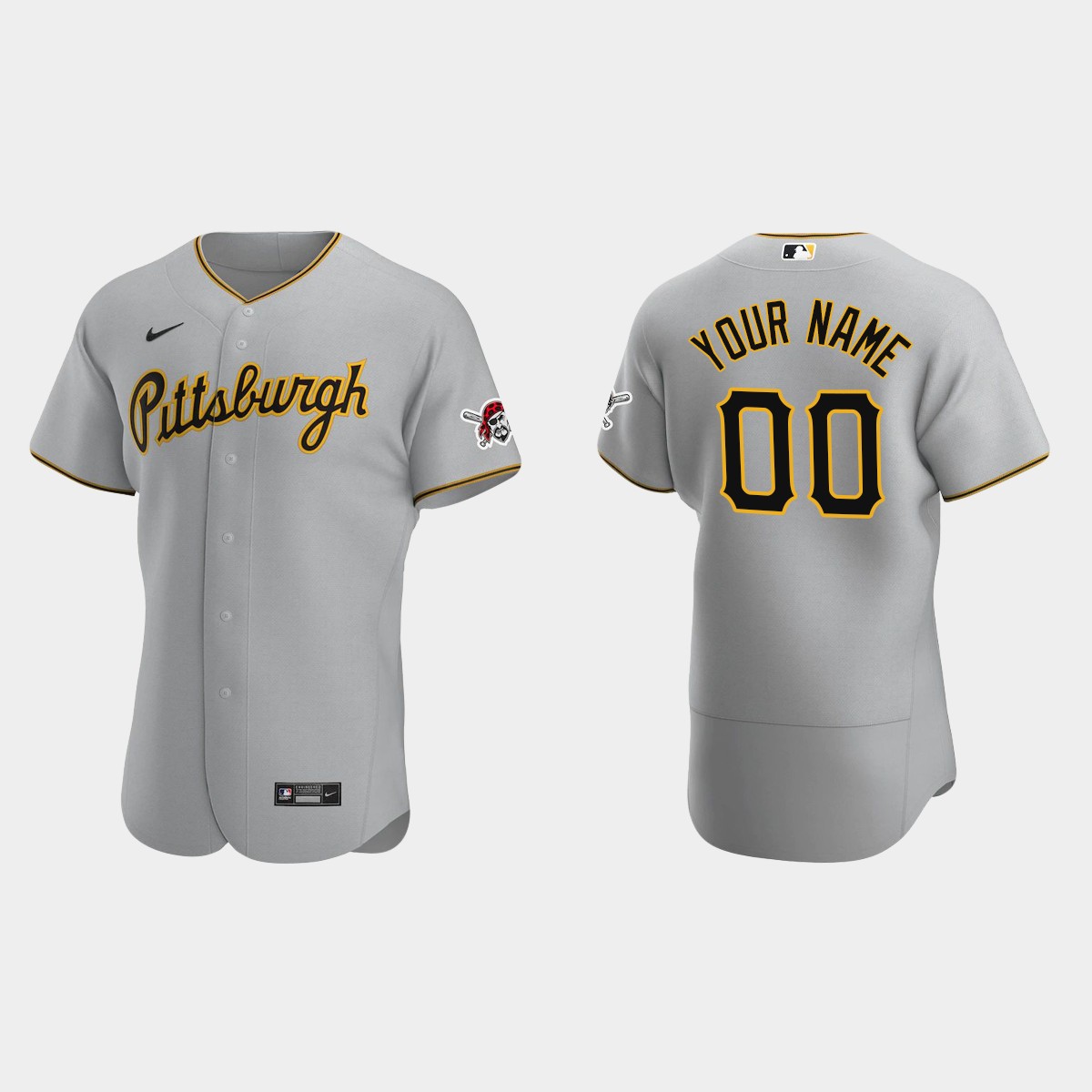 Men's Pittsburgh Pirates Gray Road Custom Jersey