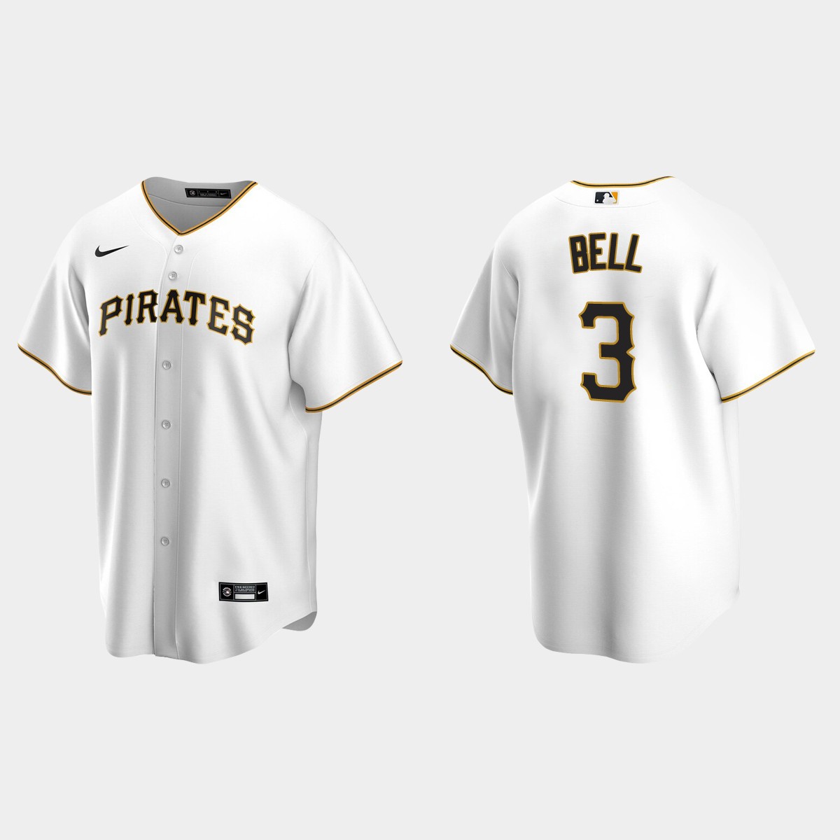 Men's Pittsburgh Pirates Jay Bell White Retired Player Jersey
