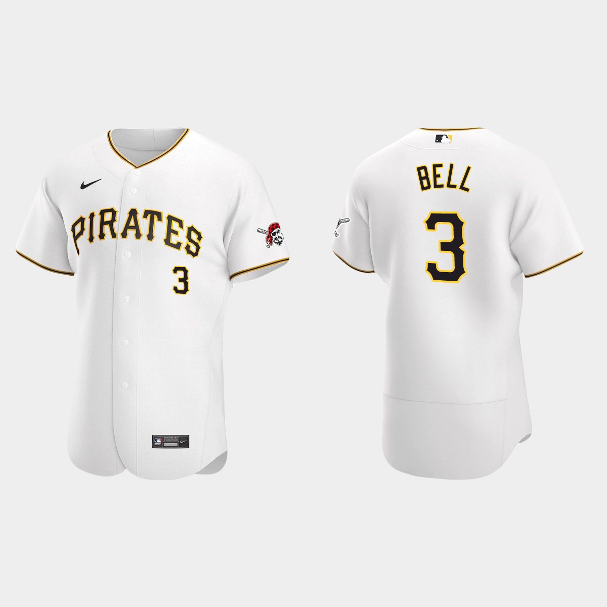 Men's Pittsburgh Pirates Jay Bell White Retired Player Jersey