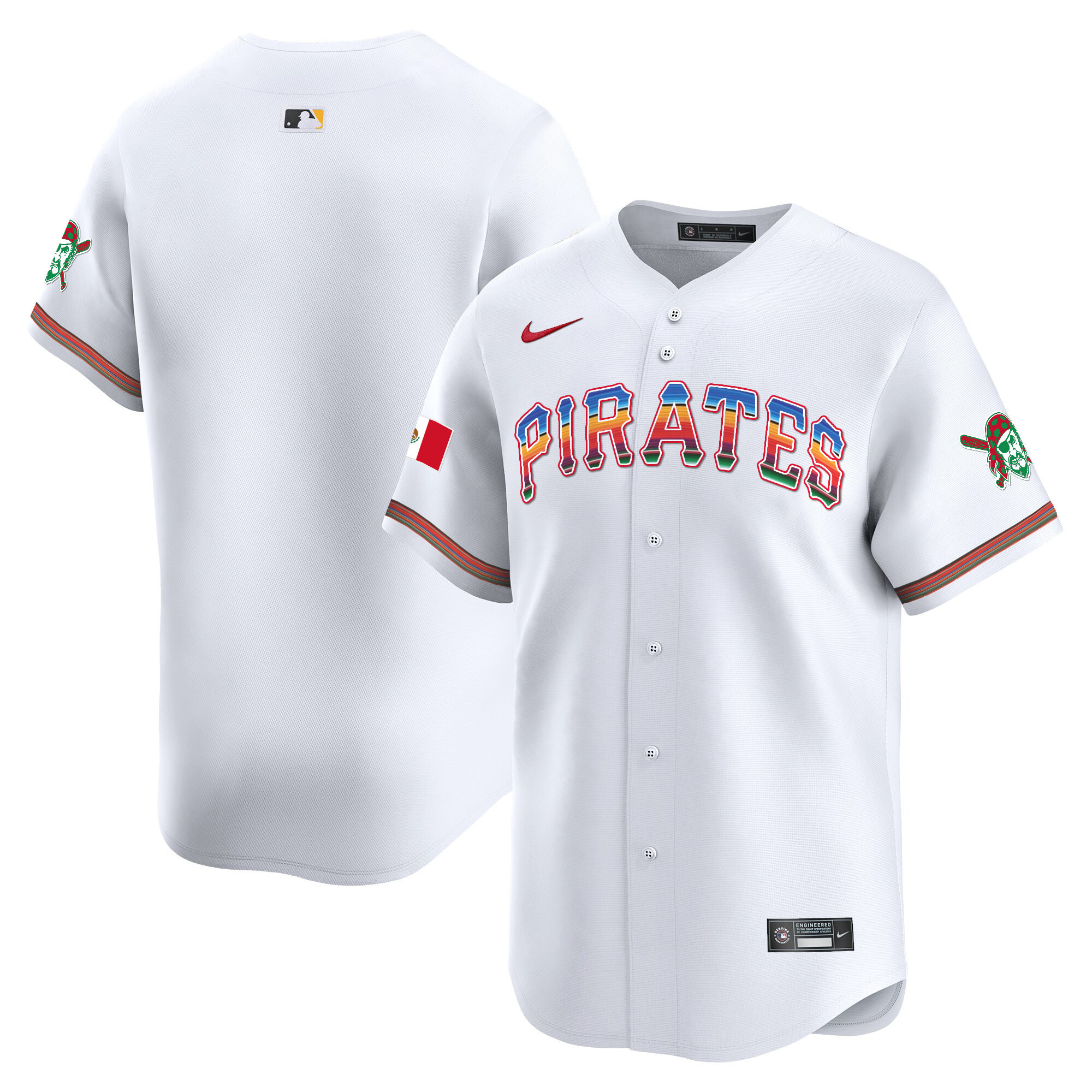 Men's Pittsburgh Pirates Mexico Vapor Premier Limited White Jersey - All Stitched