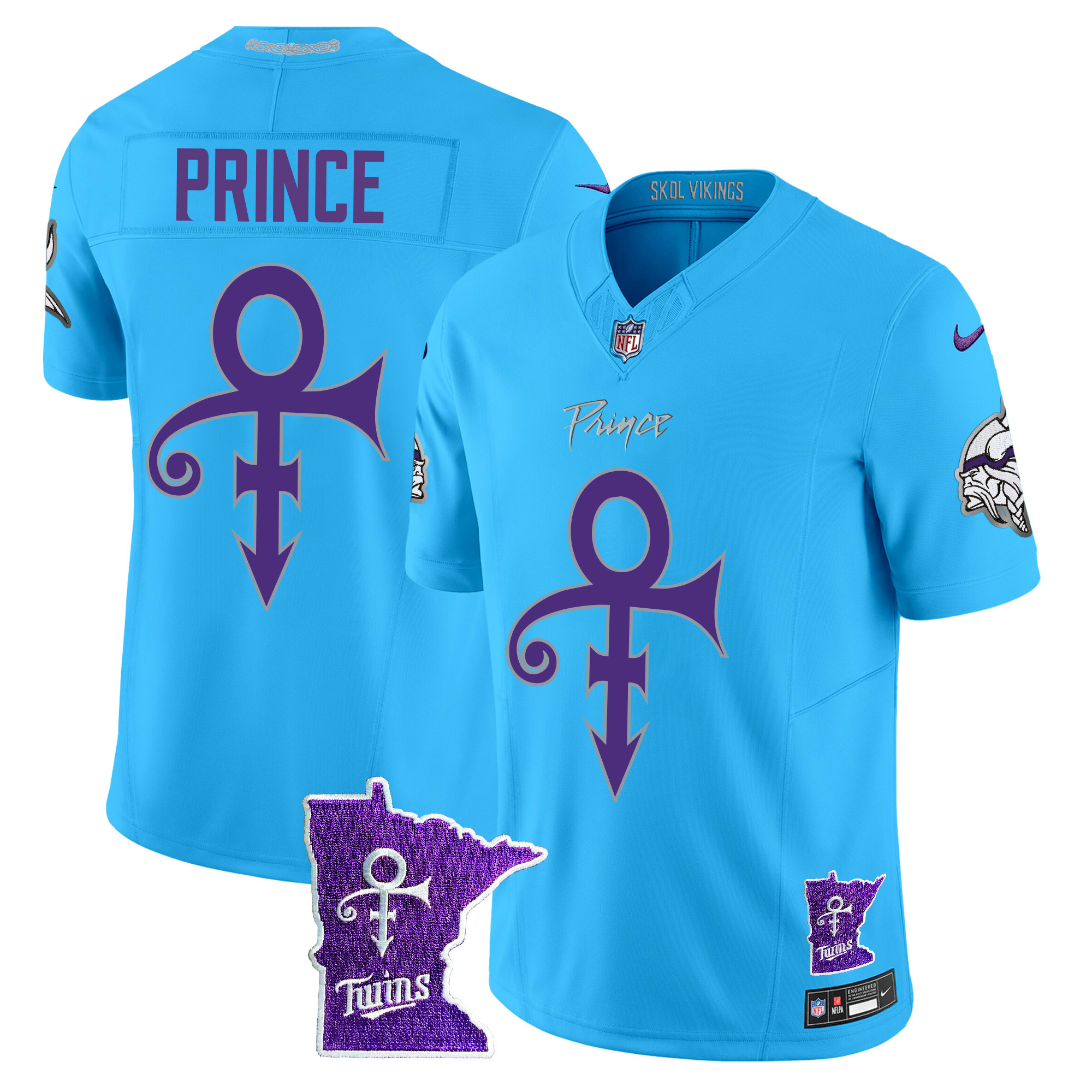 Men's Prince Minnesota Vikings 2024 Prince Vapor Limited Light Blue Jersey V2 - All Stitched