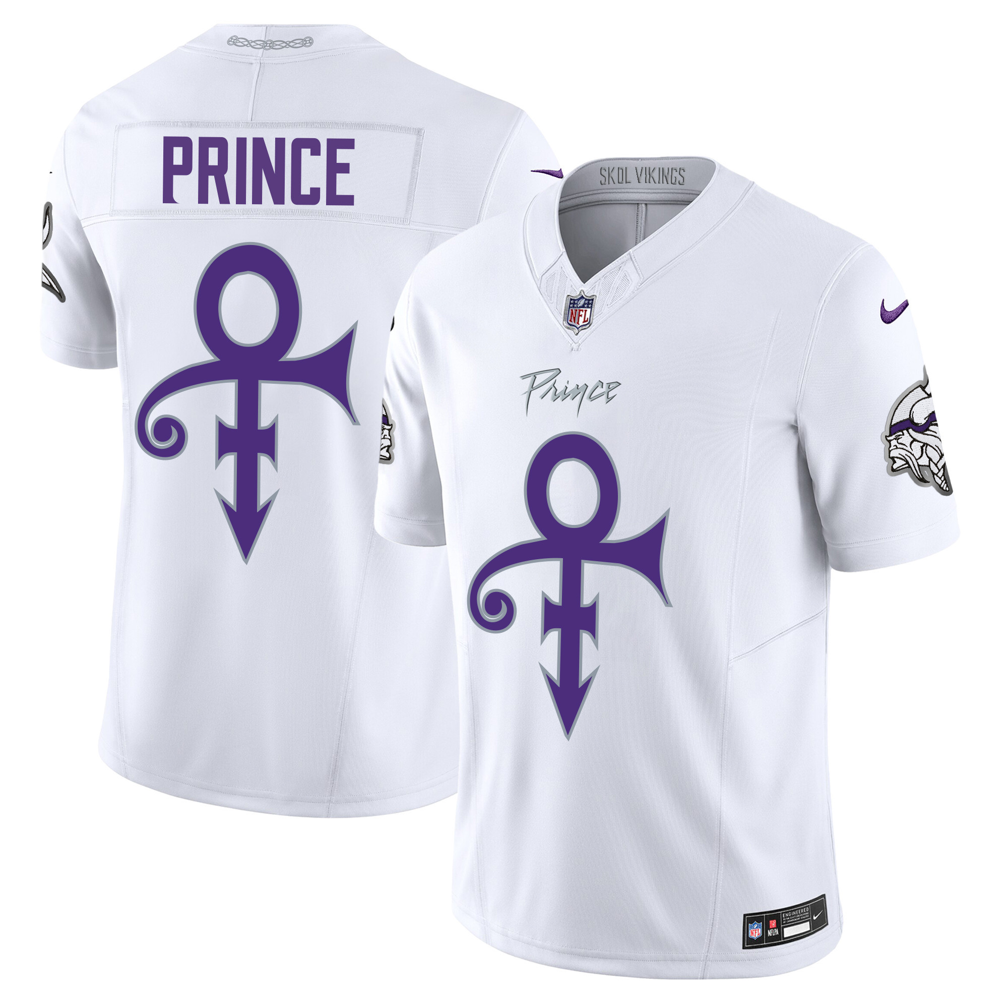 Men's Prince Minnesota Vikings 2024 Prince Vapor Limited White Limited Jersey - All Stitched