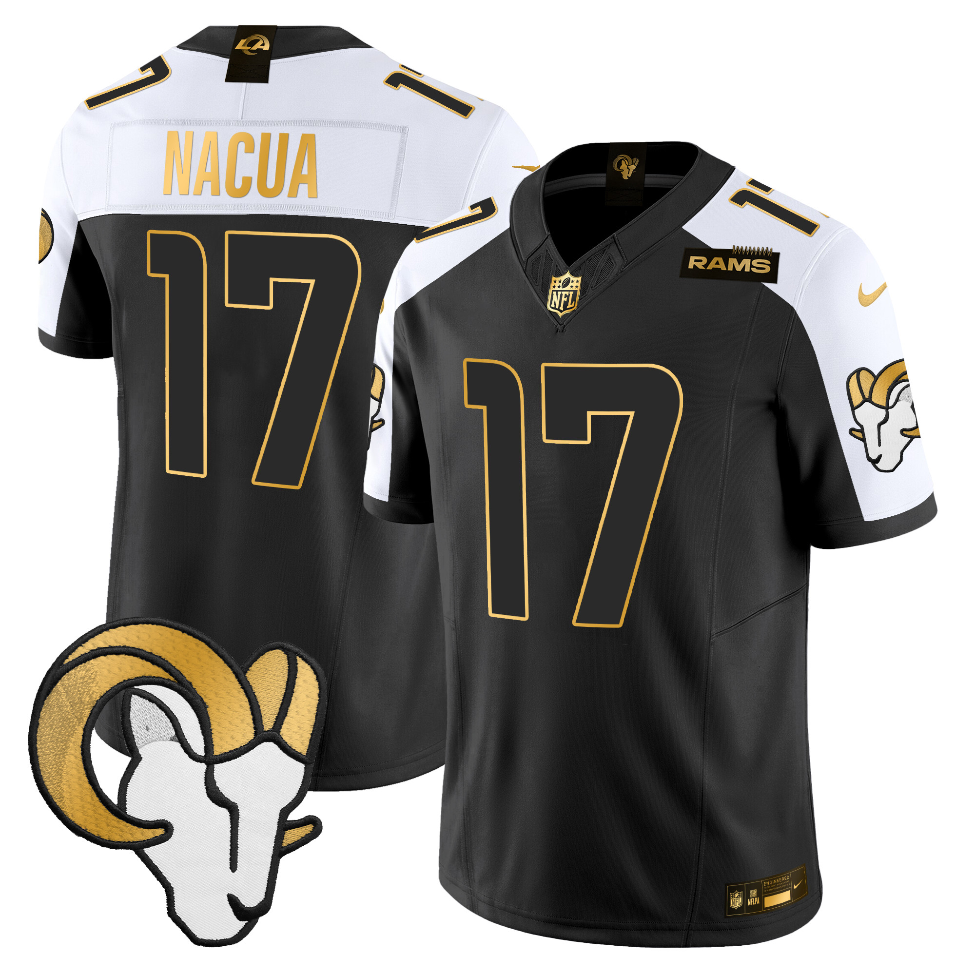 Men's Puka Nacua Los Angeles Rams 2024 Gold Vapor Limited Alternate Jersey - All Stitched