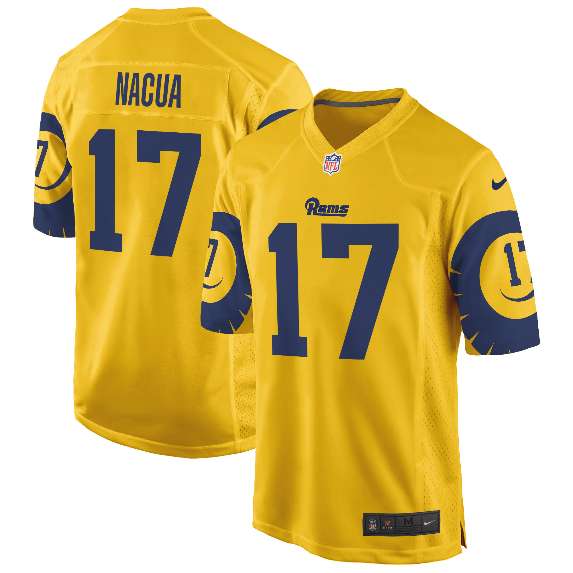 Men's Puka Nacua Los Angeles Rams Special Game Gold Jersey - All Stitched