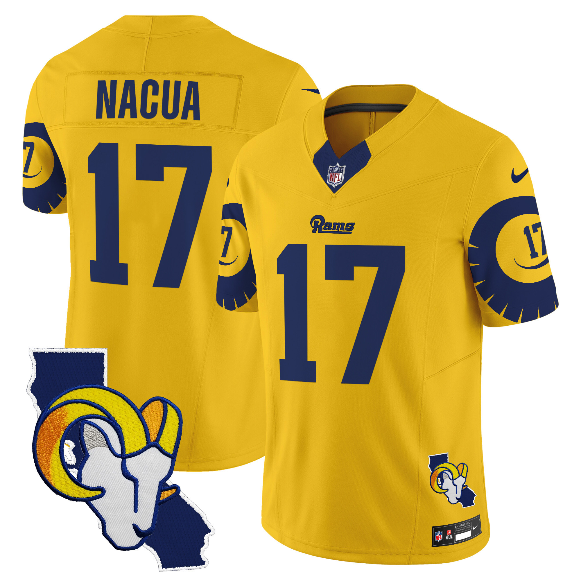 Men's Puka Nacua Los Angeles Rams Special Vapor Limited Gold Jersey V2 - All Stitched