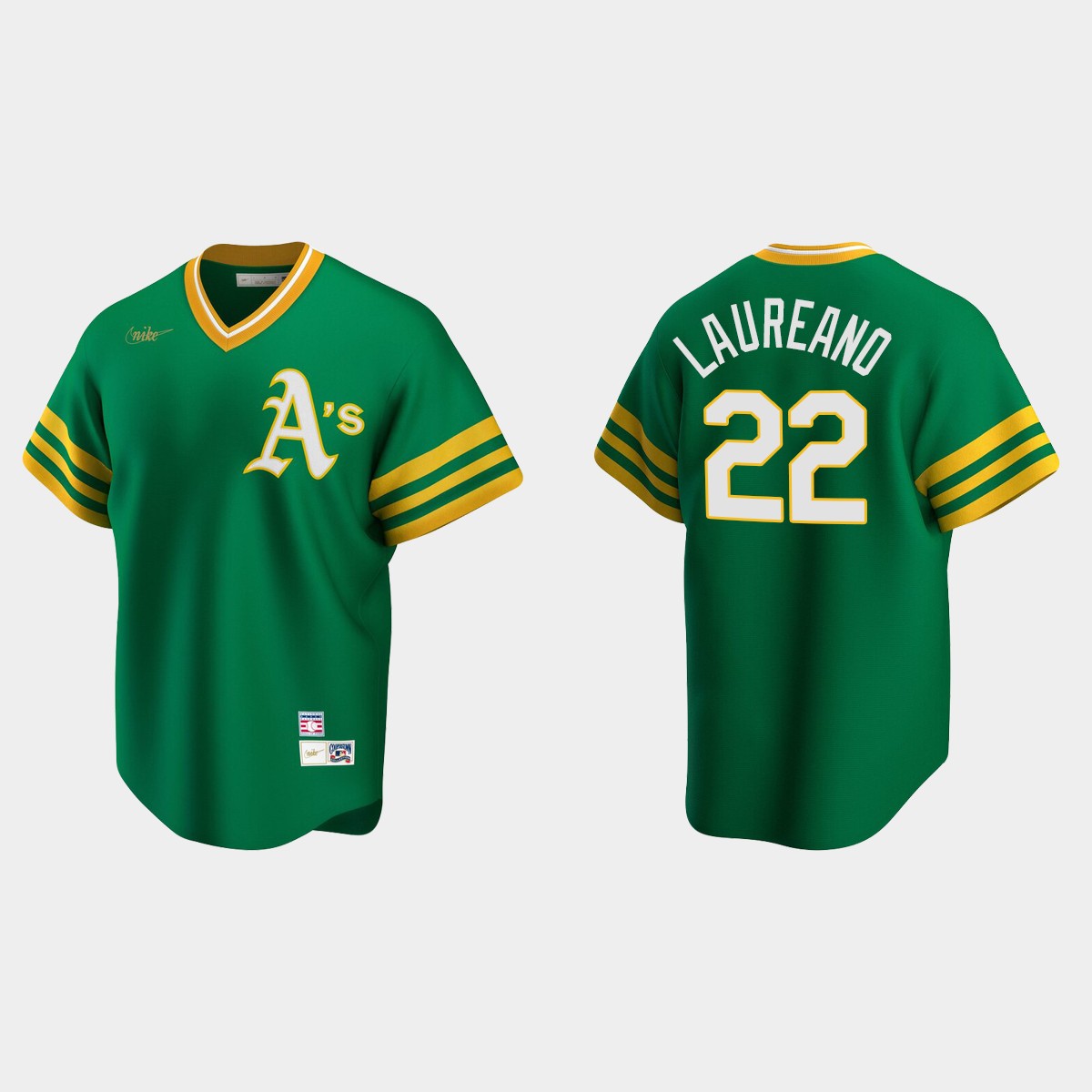 Men's Ramon Laureano #22 Oakland Athletics Cooperstown Collection Road Jersey - Kelly Green