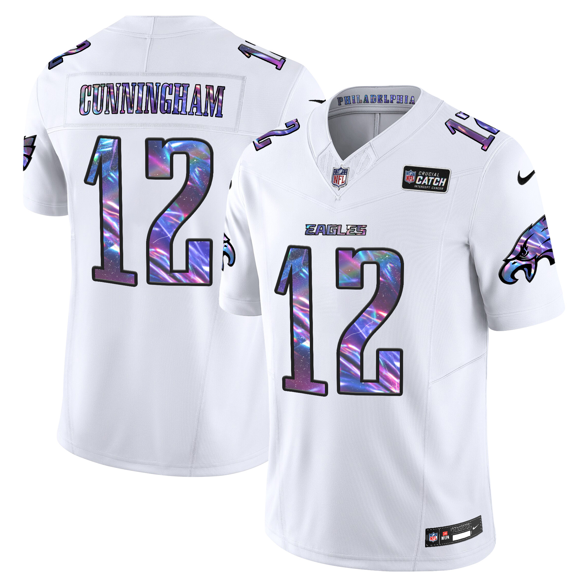 Men's Randall Cunningham Philadelphia Eagles 2024 Crucial Catch Vapor Limited White Jersey - All Stitched