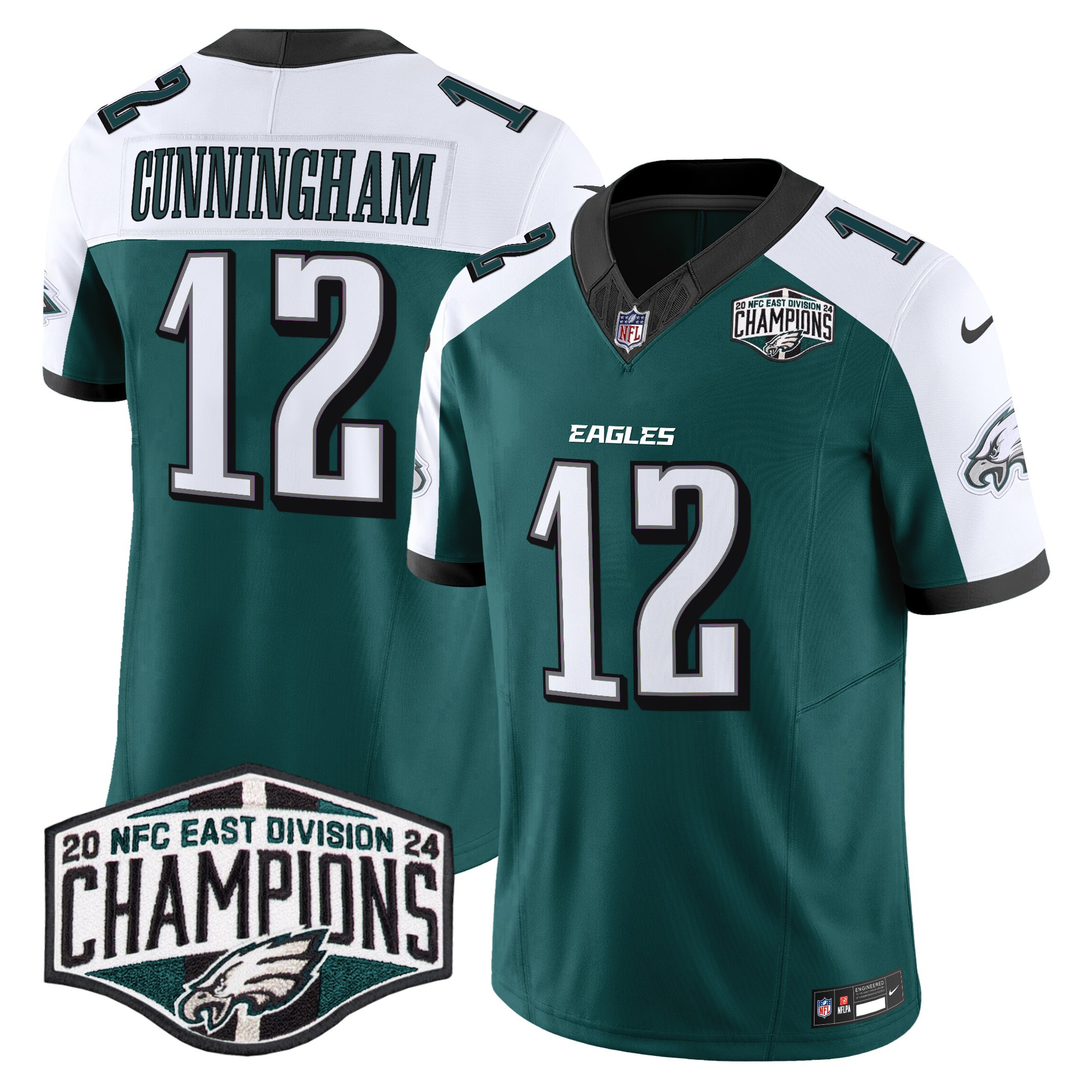 Men's Randall Cunningham Philadelphia Eagles 2024 NFC East Division Champions Vapor Limited Green Alternate Jersey - All Stitched