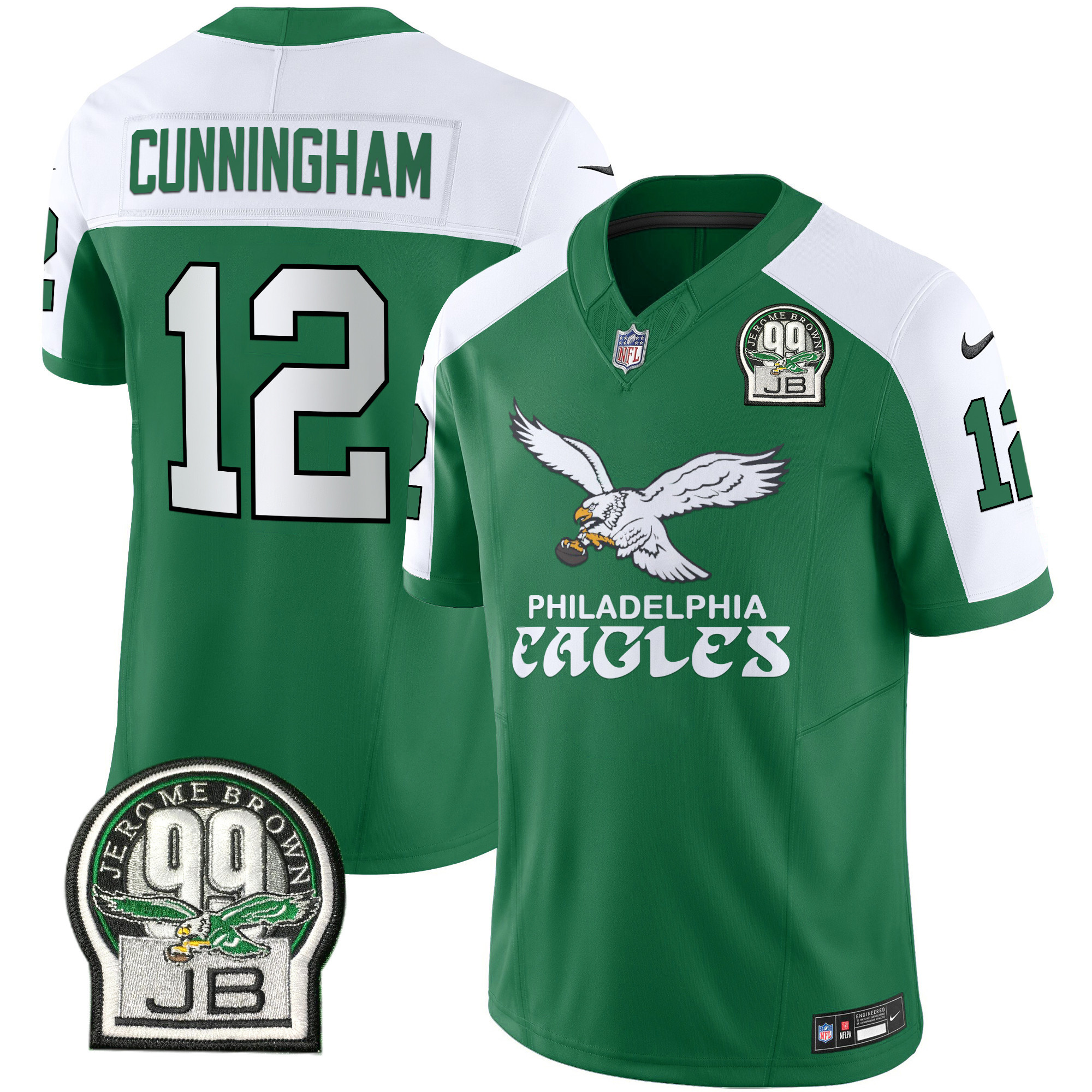 Men's Randall Cunningham Philadelphia Eagles Kelly Green Vapor Limited Kelly Alternate Jersey V5 - All Stitched